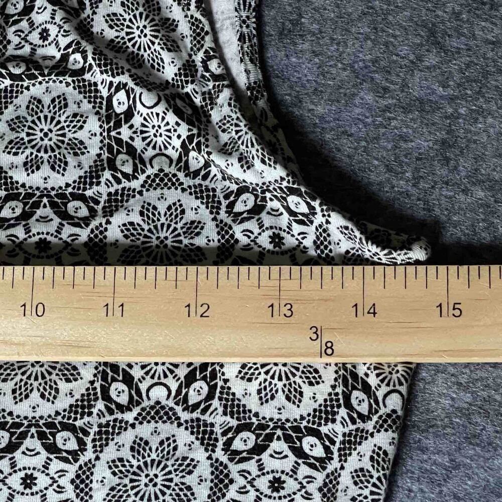 Women's American Rag Cie Mini Skater Tank Dress Black White Floral Print Size L - Picture 5 of 6
